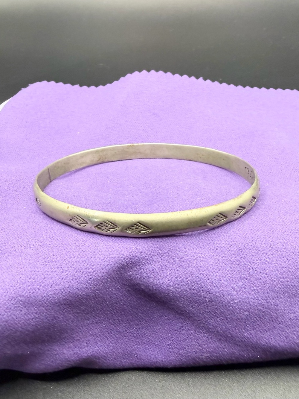 Vintage Sterling Silver Taxco Mexico Bangle Bracelet Stamped Jewelry 925 Size 8